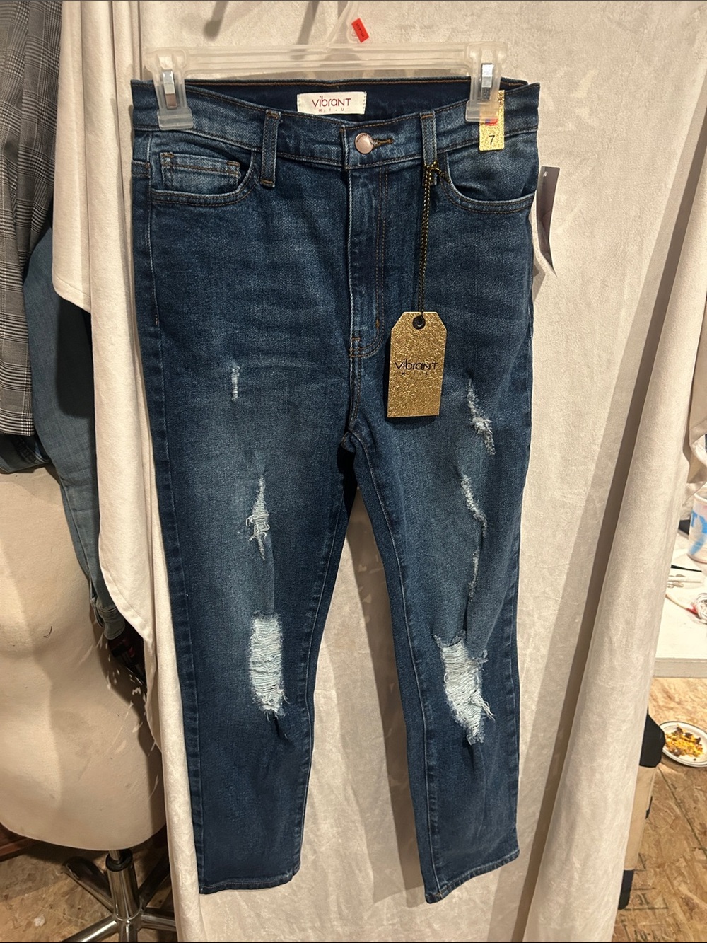 Vibrant Indigo Skinny Ripped Women's Jeans